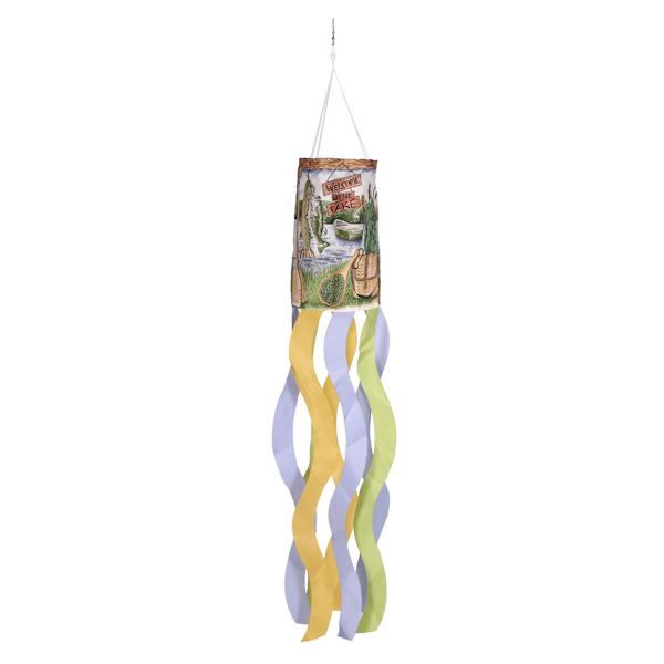 Welcome to The Lake Hanging Windsock, 38"