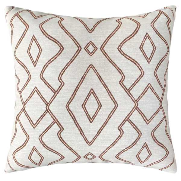 Tracey Boyd White & Brown Diamond Square Outdoor Throw Pillow, 17"