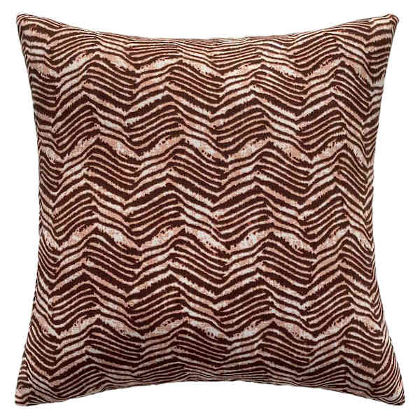 Tracey Boyd Brown Zig Zag Square Outdoor Throw Pillow, 16"