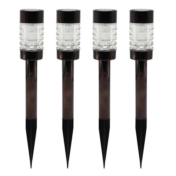 4-Pack 6-Lumen Solar Oil Rubbed Bronze Round Steel Solar Pathway Lights