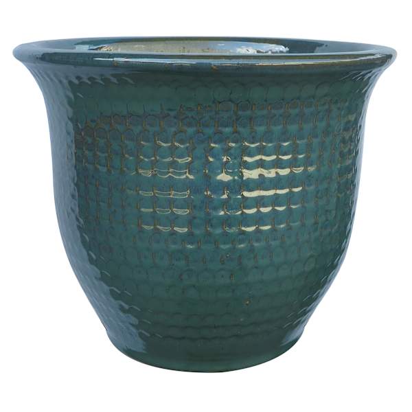 Providence Honeycomb Ocean Blue Outdoor Planter, Small