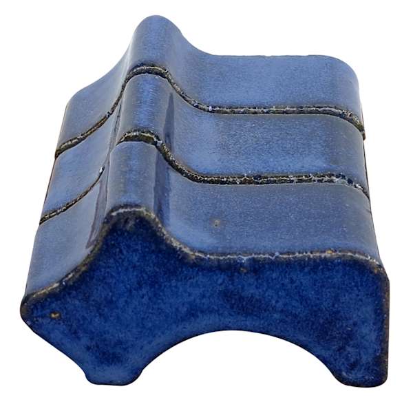 3-Piece Imperial Blue Ceramic Outdoor Planter Feet