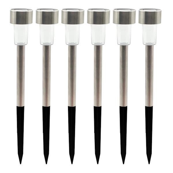 6-Pack Solar Silver Rocket Pathway Lights