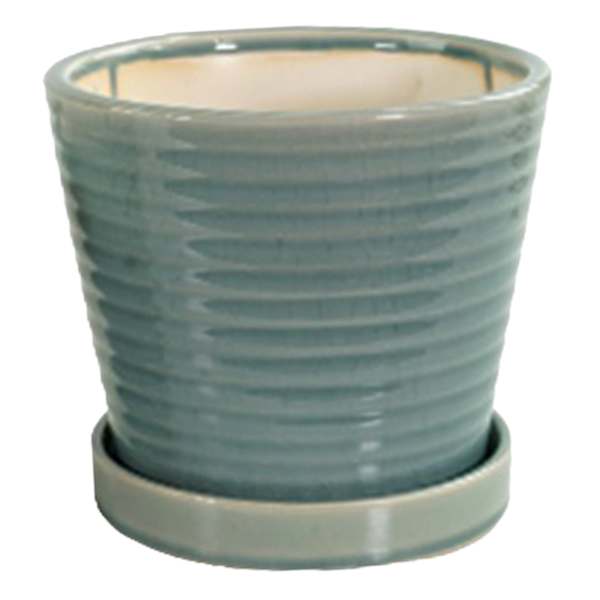 Indoor Green Ring Ceramic Pot, Small