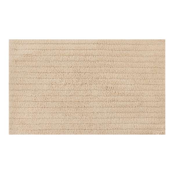Found & Fable Ivory Striped High-Low Bath Rug, 20x30