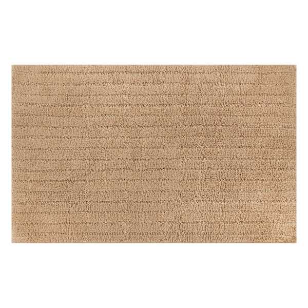 Found & Fable Tan Striped High-Low Bath Rug, 20x30