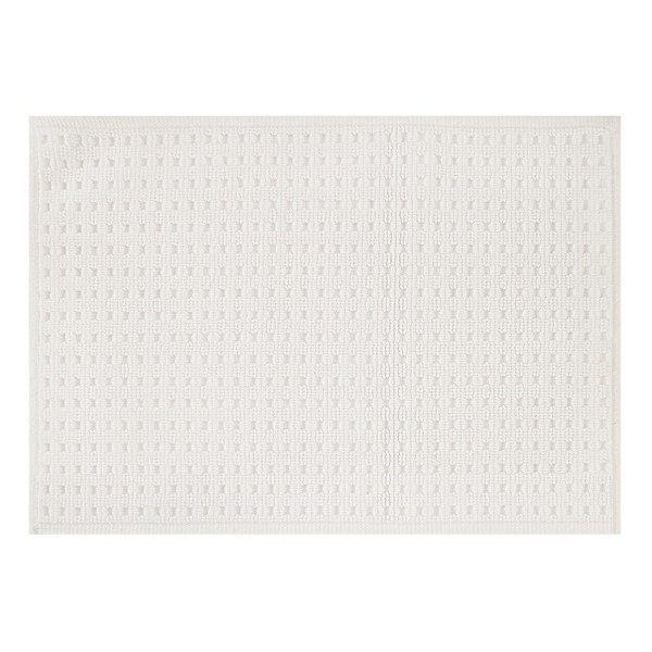 Crosby St. White Waffle Cotton Antimicrobial Bath Rug, 17x24