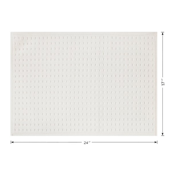 Crosby St. White Waffle Cotton Antimicrobial Bath Rug, 17x24