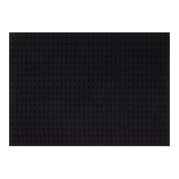 Crosby St. Black Waffle Cotton Antimicrobial Bath Rug, 17x24