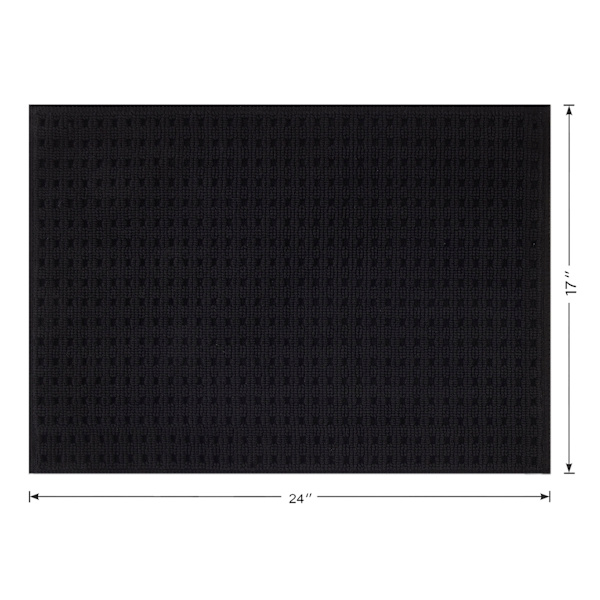 Crosby St. Black Waffle Cotton Antimicrobial Bath Rug, 17x24