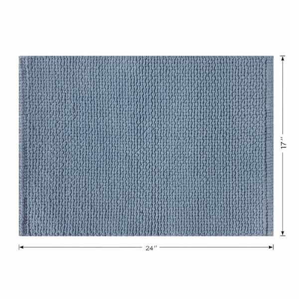 Honeybloom Blue Braided Cotton Bath Rug, 17x24