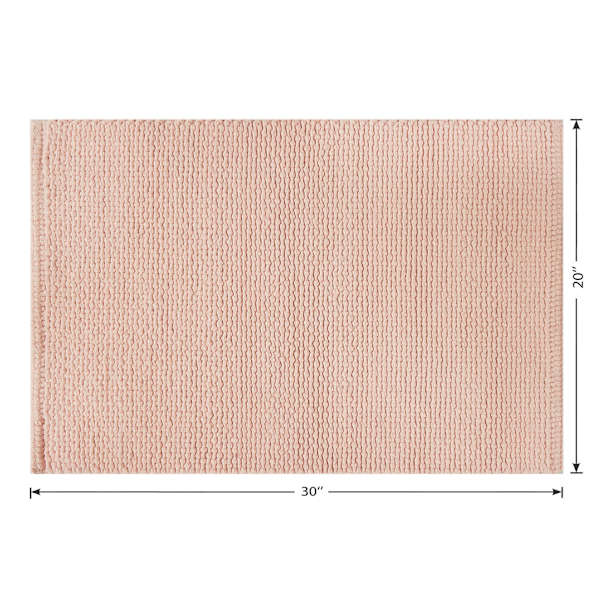 Honeybloom Pink Braided Cotton Bath Rug, 20x30