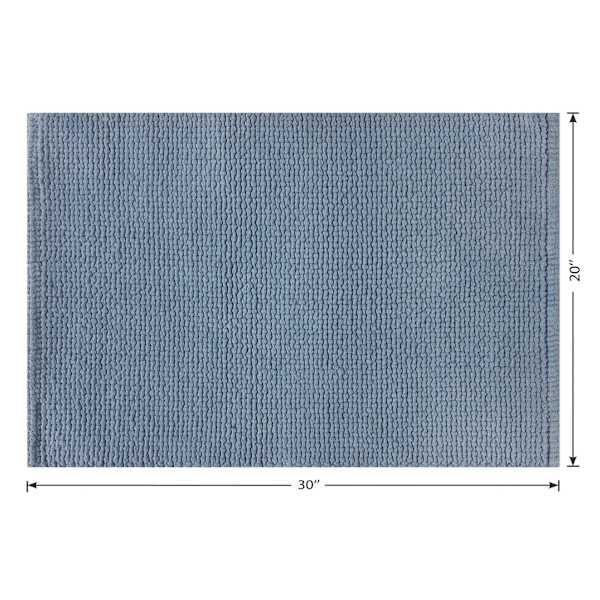 Honeybloom Blue Braided Cotton Bath Rug, 20x30