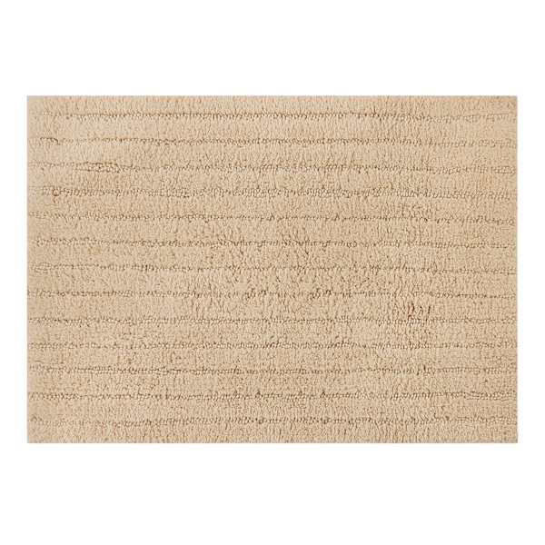 Found & Fable Ivory Striped High-Low Bath Rug, 17x24