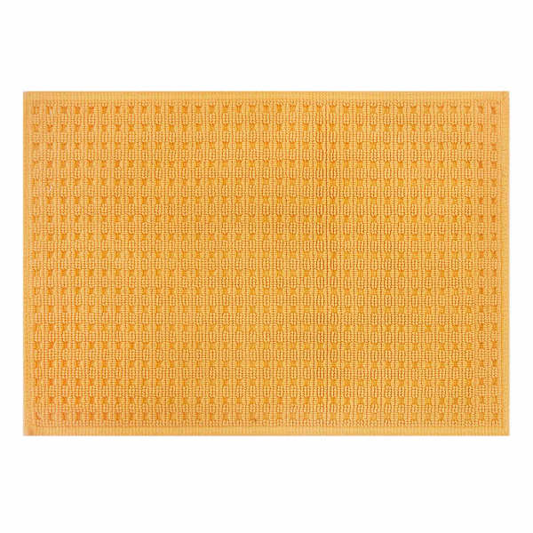 Crosby St. Ochre Waffle Cotton Antimicrobial Bath Rug, 17x24