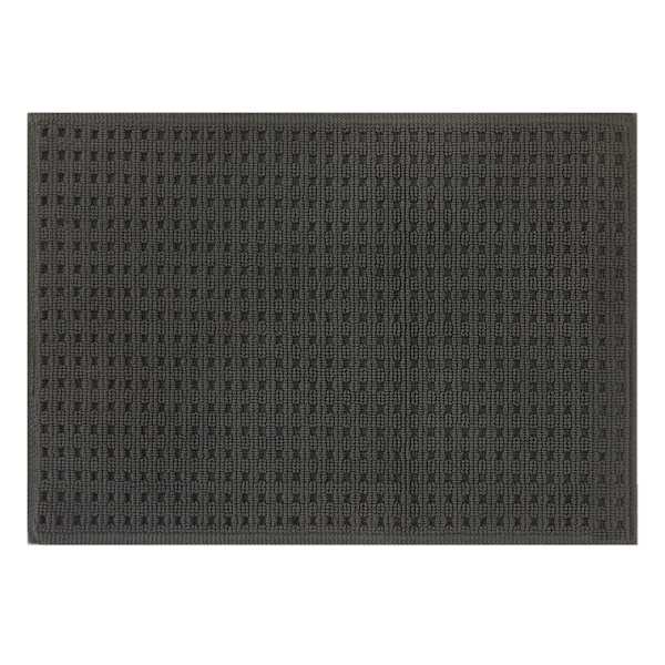 Crosby St. Dark Grey Waffle Cotton Antimicrobial Bath Rug, 17x24