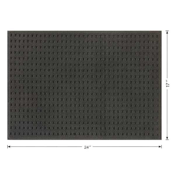 Crosby St. Dark Grey Waffle Cotton Antimicrobial Bath Rug, 17x24