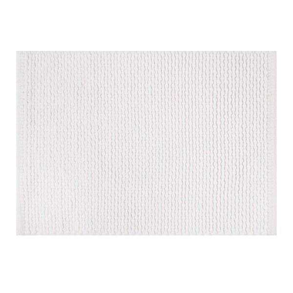 Honeybloom White Braided Cotton Bath Rug, 17x24