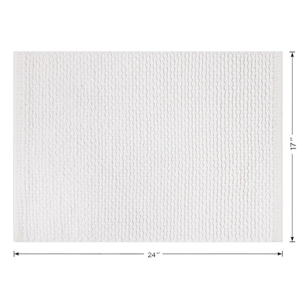 Honeybloom White Braided Cotton Bath Rug, 17x24