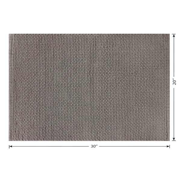 Honeybloom Dark Grey Braided Cotton Bath Rug, 20x30