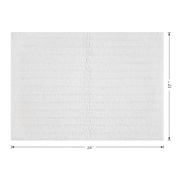 Found & Fable White Striped High-Low Bath Rug, 17x24