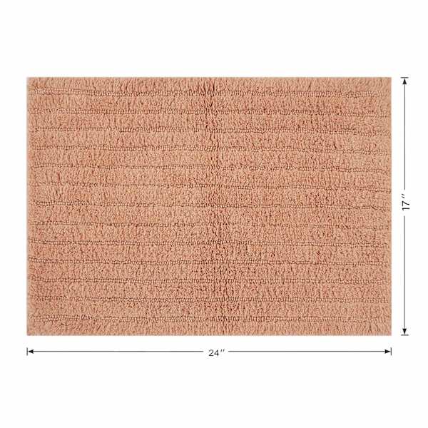 Found & Fable Coral Striped High-Low Bath Rug, 17x24