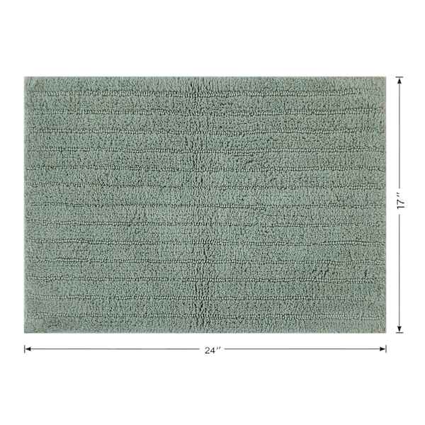 Found & Fable Green Striped High-Low Bath Rug, 17x24