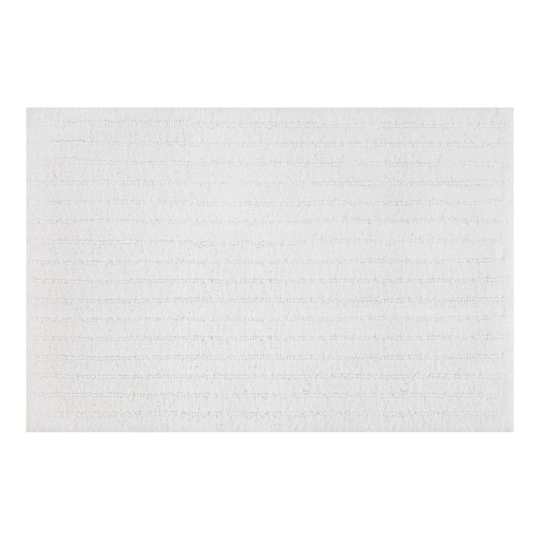 Found & Fable White Striped High Low Bath Rug, 20x30