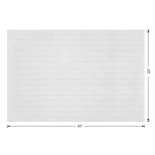 Found & Fable White Striped High Low Bath Rug, 20x30