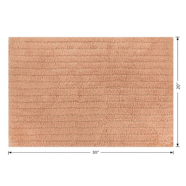 Found & Fable Coral Striped High-Low Bath Rug, 20x30