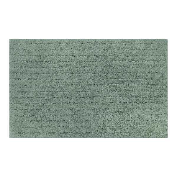 Found & Fable Green Striped High-Low Bath Rug, 20x30