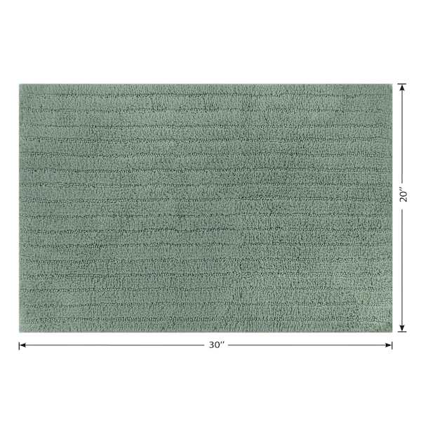 Found & Fable Green Striped High-Low Bath Rug, 20x30