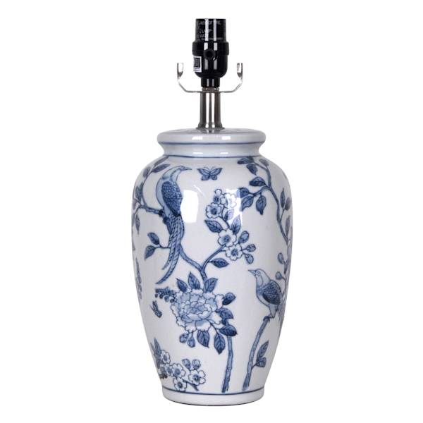 Providence Blue & White Chinoiserie Small Lamp Base, 15.5"