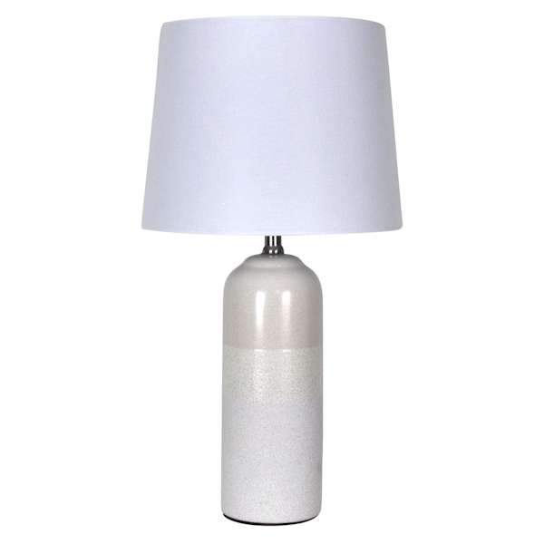 Honeybloom Natural Two-Toned Ceramic Medium Table Lamp with Shade, 24"