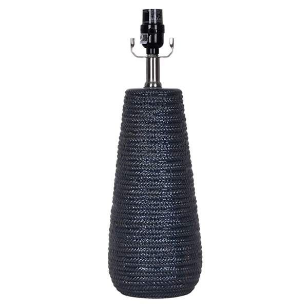 Ty Pennington Blue Braided Design Ceramic Medium Table Lamp Base, 17.5"