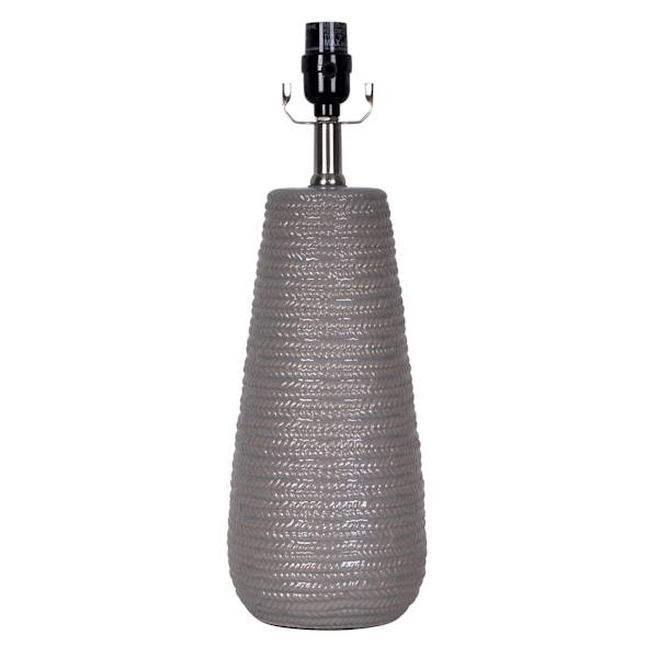 Ty Pennington Grey Braided Design Ceramic Lamp Base, 17.5"