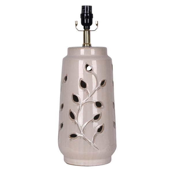 Honeybloom Beige Floral Cutout Ceramic Lamp Base, 18.5"