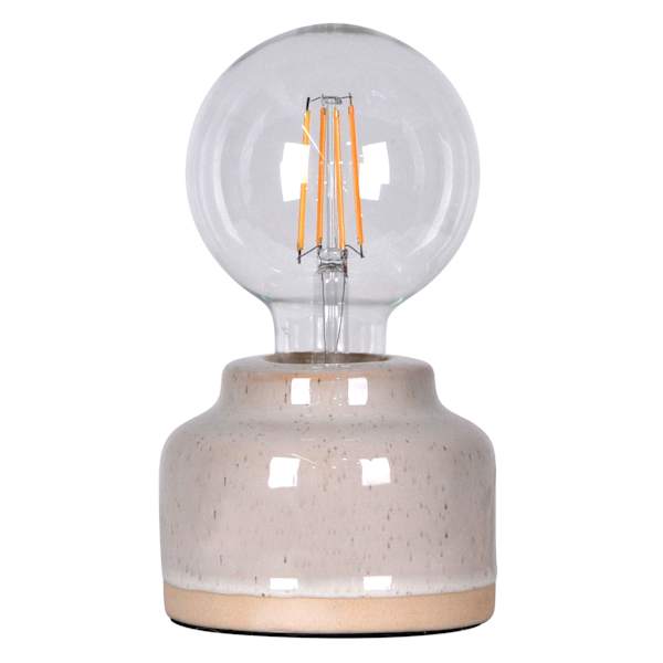 Cream Ceramic Uplight Base, 3.5"
