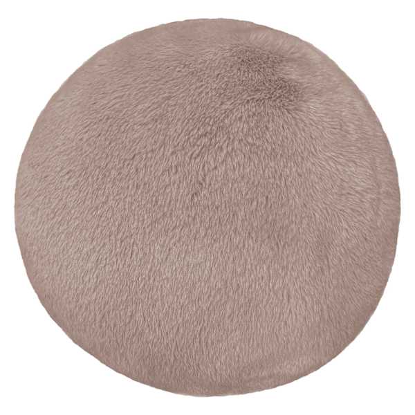 Crosby St. Brown Faux Fur Round Throw Pillow, 16"