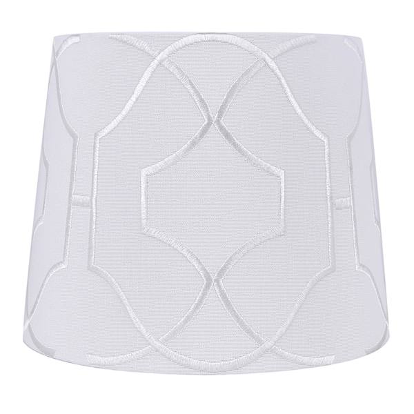 Providence White Tonal Embroidered Small Lamp Shade, 9x11x9