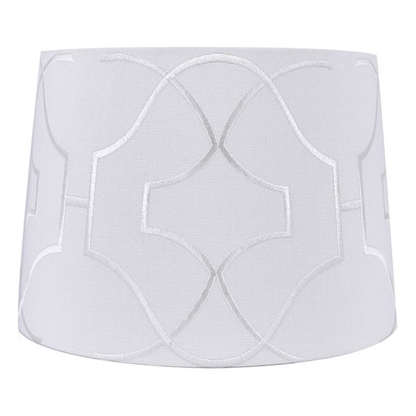 Providence White Tonal Embroidered Medium Table Lamp Shade, 12x14x10