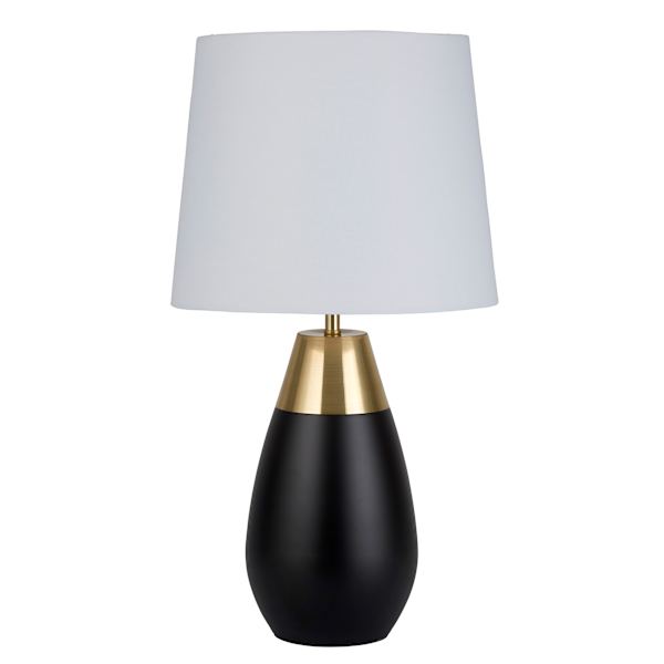Crosby St. Black & Gold Metal Touch Small Table Lamp with Shade, 19"