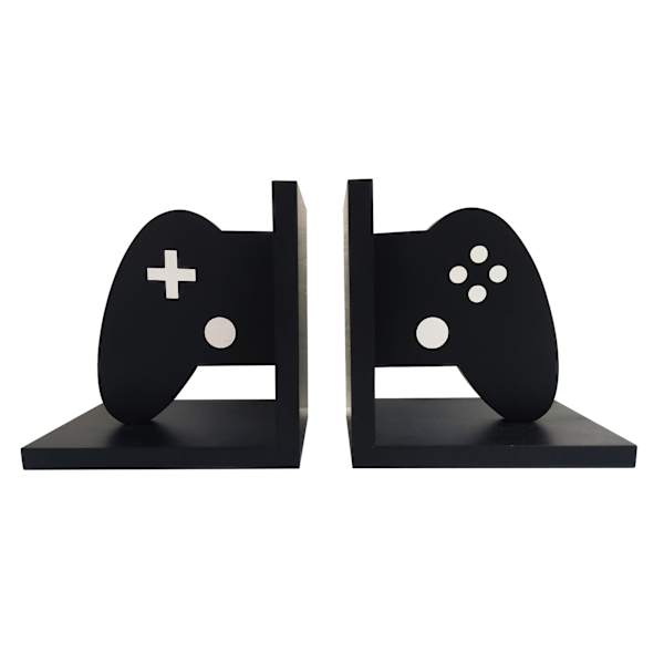 Black Game Controller Bookends, 11"