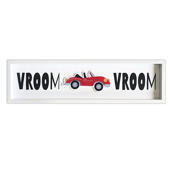 Tiny Dreamers Vroom, Vroom with Lifted Textured Car Wall Decor, 8x30