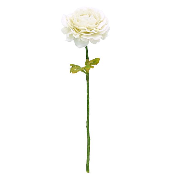 Willow Crossley Cream Real Feel Fabric Ranunculus Floral Pick, 12"