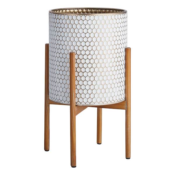 Honeybloom Textured Metal Planter Stand, Extra Large