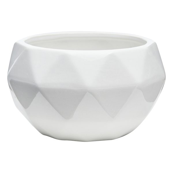 Crosby St. Indoor White Geometric Planter, 6.7"