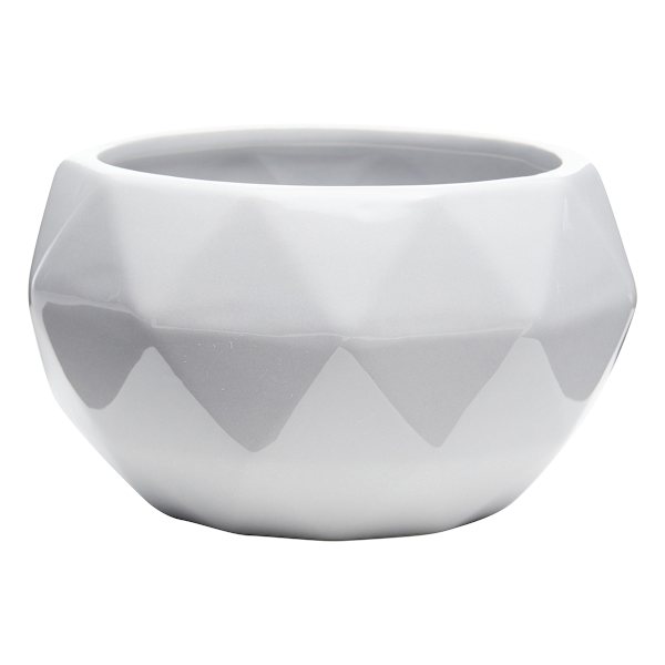 Crosby St. Indoor Grey Geometric Planter, 6.7"