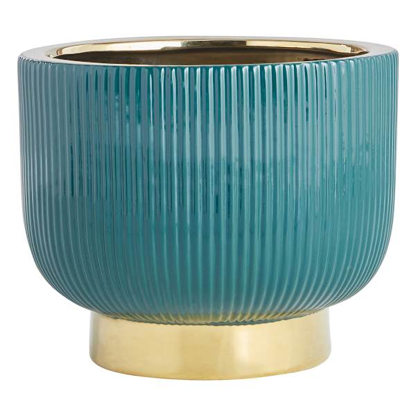 Found & Fable Indoor Emerald & Gold Dean Planter, 9.3"