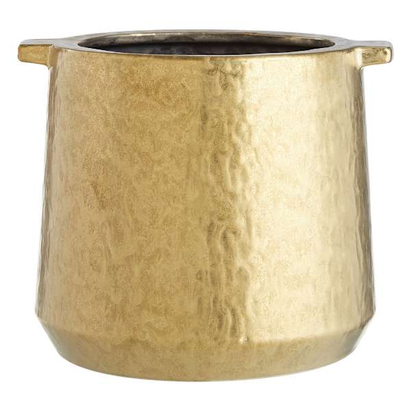 Found & Fable Indoor Gold Ceramic Handle Pot, 7.1"